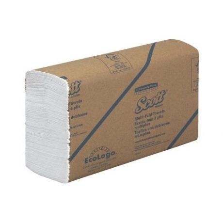 Полотенца бумажные Scott MultiFold белые однослойные 3749, 16 уп. по 250 лист.
