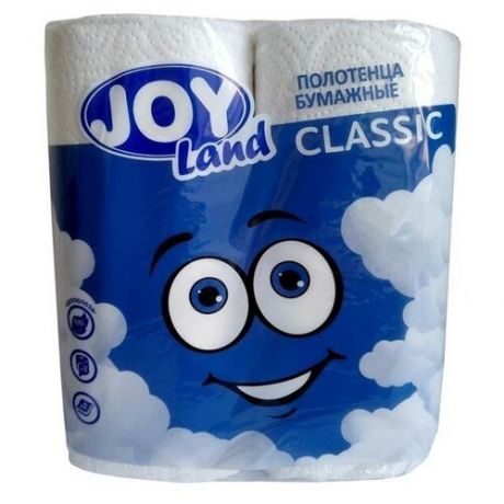 Полотенца бумажные Joy Land Classic с тиснением двухслойные 2 рулона по 12 метров, 936778
