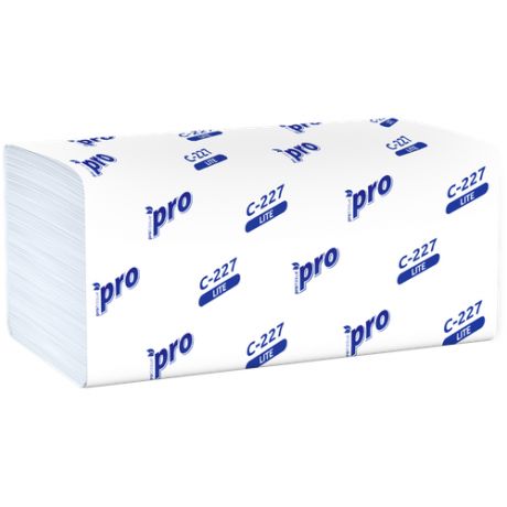 Полотенца бумажные листовые PROtissue C227, V-сложения однослойные, 20 пач. по 200 лист.