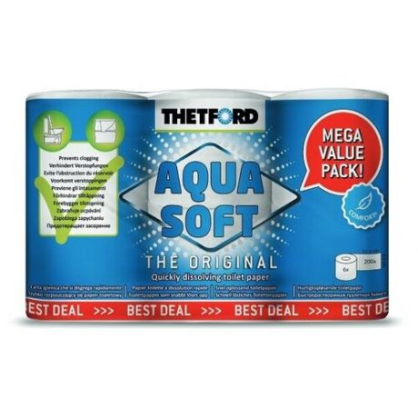 Туалетная бумага для биотуалета Thetford Aqua Soft Mega Value Pack (6 рулонов)