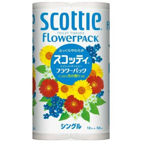 Туалетная бумага Crecia FlowerPACK однослойная 50 м 12 рул.