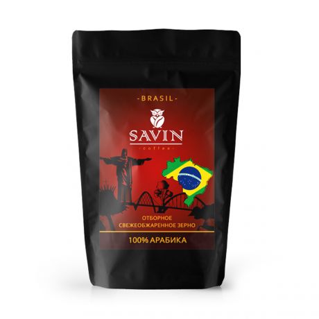 Кофе в зернах SAVIN COFFEE™, Бразилия SUL DE MINAS, 100% Арабика, 500 г