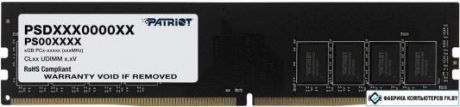 Оперативная память для компьютера 16Gb (1x16Gb) PC4-19200 2400MHz DDR4 DIMM CL17 Patriot PSD416G240081