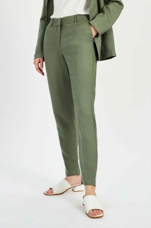 Baon Костюмные брюки из льна, жен., зеленый, XXL