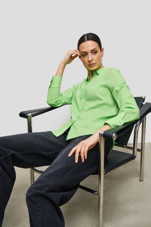 Baon Рубашка из смесового льна, жен., зеленый, XXL