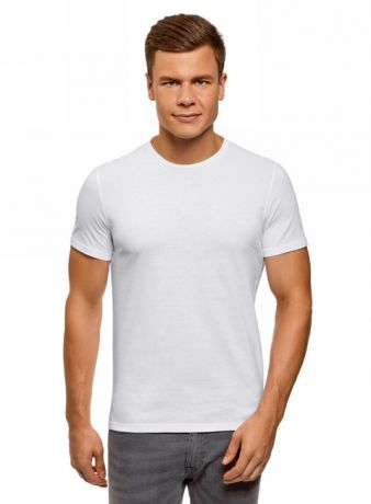 Футболка для сублимации Casual, имитация хлопка, белая мужская, 52 (XXL)