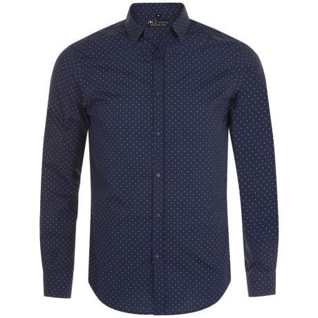 Рубашка мужская BECKER MEN, темно-синяя с белым, размер 3XL