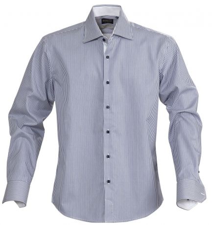 Рубашка мужская в полоску RENO, темно-синяя, размер M