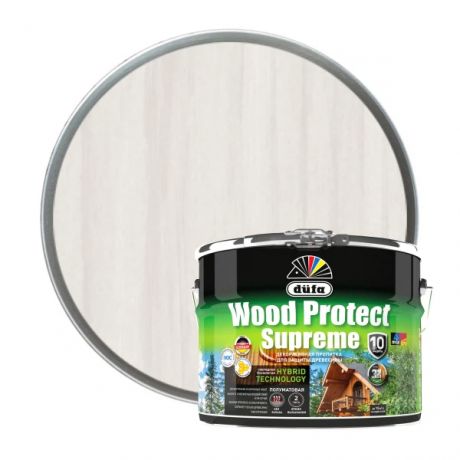 "dufa" пропитка wood protect supreme, белая 9л