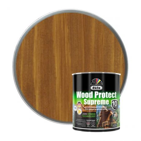 "dufa" пропитка wood protect supreme, тиковое дерево 0.75л