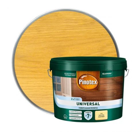 универсальная пропитка для древесины 2 в 1 pinotex universal база clr 9л