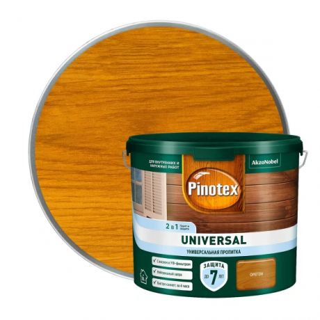 универсальная пропитка для древесины 2 в 1 pinotex universal орегон 2,5л