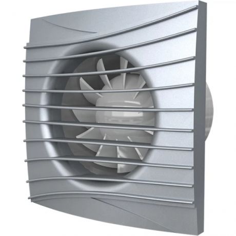вентилятор вытяжной осевой накладной 100мм silent 4c gray metal серый, с обр.клап., diciti