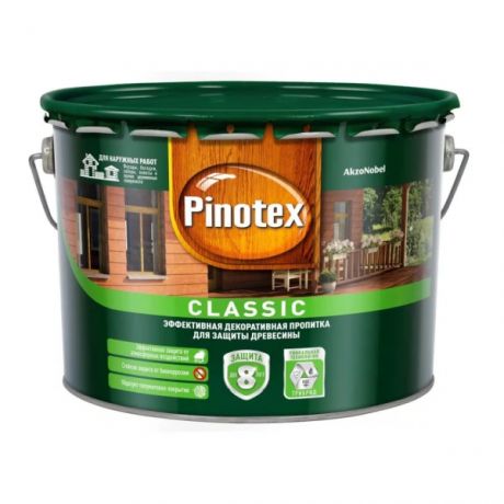 деревозащитная пропитка pinotex classic рябина 9л