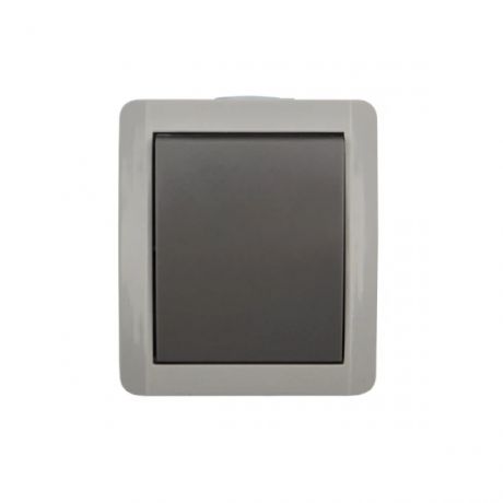 выключатель (открытый, серый, 1 клавиша, ip54, без подсветки) kranz industrial, kr-78-0608
