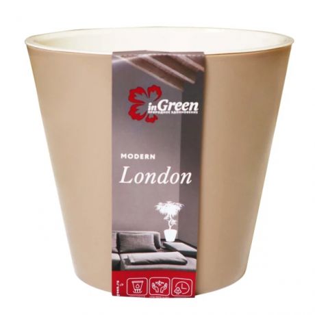 горшок для цветов london d160мм, 1,6л молочный шоколад