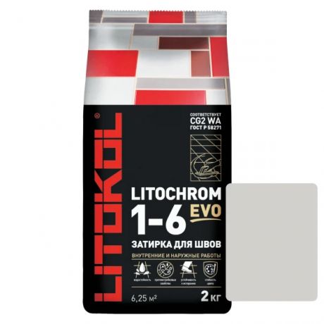 затирка цементная litokol litochrom 1-6 evo цвет le 100 пепельно-белый 2кг