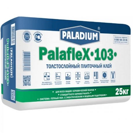 клей для плитки толстослойный paladium palaflex-103, 25 кг