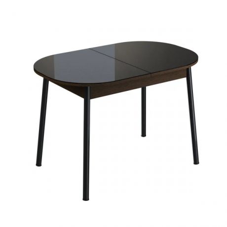 стол обеденный раздвижной енисей (1,1*0,7*0,75) эмаль черный матовый
