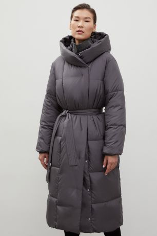Finn-Flare Пуховое пальто с капюшоном и поясом