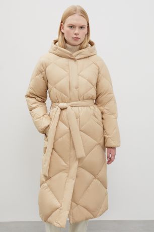 Finn-Flare Стеганое пуховое пальто с поясом