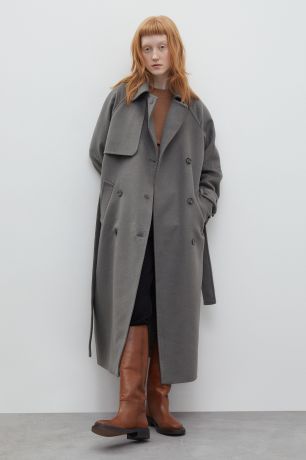 Finn-Flare Пальто-тренч с добавлением шерсти