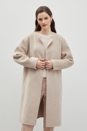 Finn-Flare Пальто с круглым вырезом с шерстью