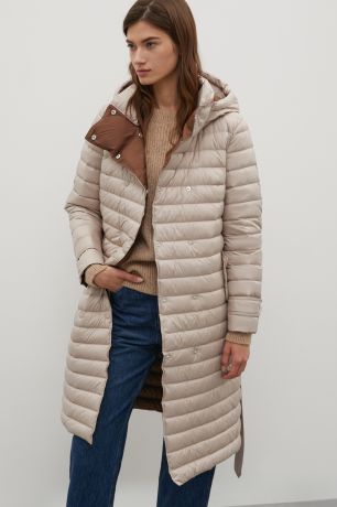 Finn-Flare Пуховое пальто с поясом на талии