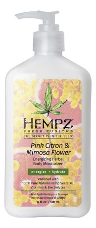 HEMPZ Молочко Pink Citron & Mimosa Flower Herbal Body Moisturizer  для Тела Увлажняющее Розовый Лимон и Мимоза, 500 мл