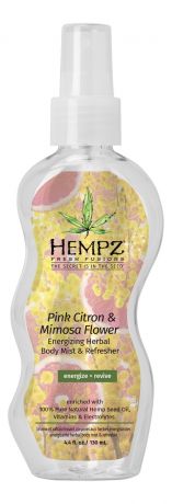 HEMPZ Спрей Pink Citron & Mimosa Flower Energizing Herbal Body Mist & Refresher Увлажняющий Розовый Лимон и Мимоза, 130 мл