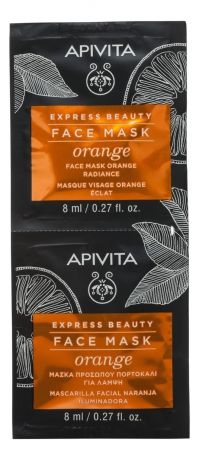 Apivita Маска Express Beauty Face Mask Orange Radiance для Лица с Апельсином Саше, 2*8 мл