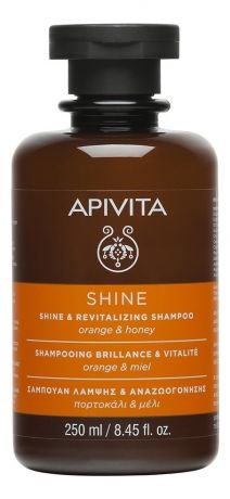 Apivita Шампунь Shine & Revitalizing Shampoo Orange & Honey Блеск Жизненная Сила с Апельсином и Медом, 250 мл