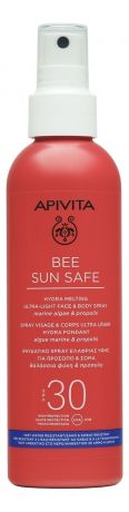 Apivita Спрей Bee Sun Safe Hydra Melting Ultra-Light Face & Body Spray SPF30 Солнцезащитный Тающий Ультралегкий для Лица и Тела SPF30 Флакон, 200 мл