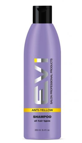 EVI Salon Professional Шампунь Anty-Yellow Серебристый для Нейтрализации Желтизны Волос, 250 мл