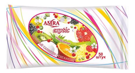 Amra Салфетки Exotic Влажные, 50 шт