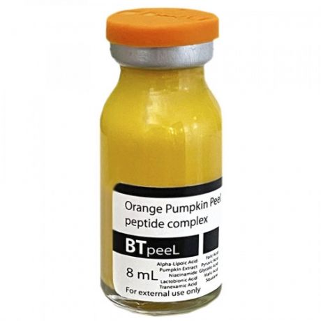 BTpeel Пилинг Orange Pumpkin Peel Оранжевый с Лактобионовой, Альфа-Липоевой и Транексамовой Кислотой, Экстрактом Тыквы и Пептидным Комплексом рН 3,1, 8 мл