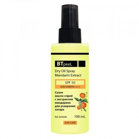 BTpeel Масло-Спрей Dry Oil Spray Сухое Солнцезащитное с Экстрактом Мандарина SPF-50, 100 мл