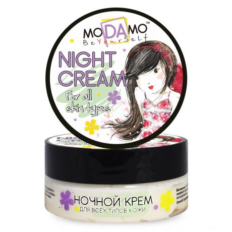 MODAMO Крем Night Cream Ночной для всех Типов Кожи, 50 мл