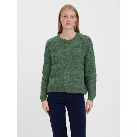 Пуловер LaRedoute Пуловер С круглым вырезом из ажурного трикотажа M зеленый