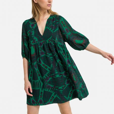 Платье-клеш LaRedoute Платье-клеш Короткое с принтом CLEO 0(XS) зеленый