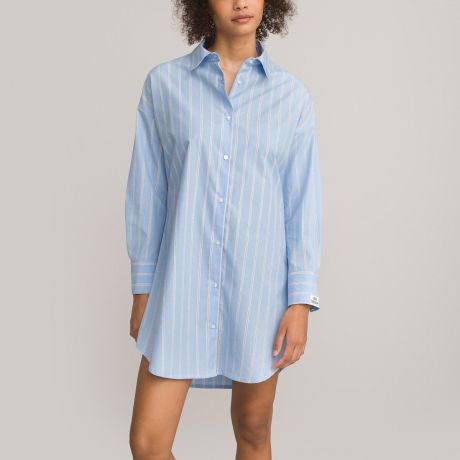 Рубашка LaRedoute Рубашка Ночная в полоску 40 (FR) - 46 (RUS) синий