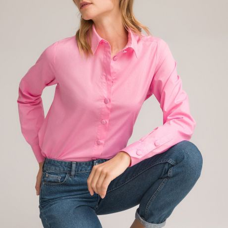 Рубашка LaRedoute Рубашка С длинными рукавами 36 (FR) - 42 (RUS) розовый