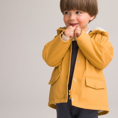 Куртка LaRedoute Куртка С капюшоном на подкладке из искусственного меха 3 года - 94 см желтый