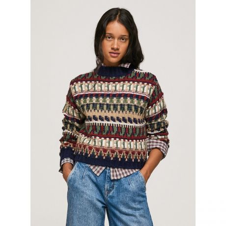 Пуловер LaRedoute Пуловер Оверсайз с круглым вырезом XS каштановый