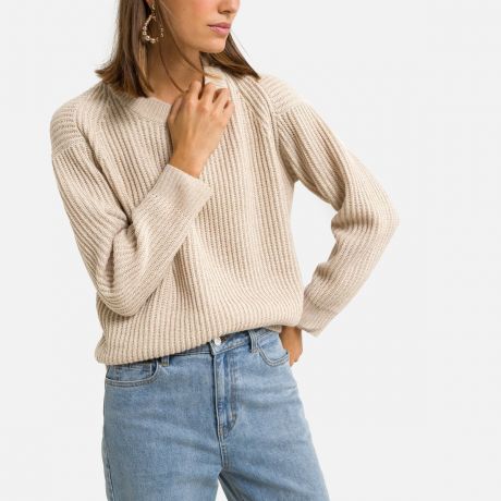 Пуловер LaRedoute Пуловер С круглым вырезом M/L бежевый