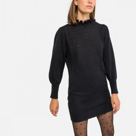 Платье-пуловер LaRedoute Платье-пуловер Воротник-стойка M/L черный