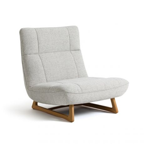 Кресло LaRedoute Кресло Из дуба и меланжевой ткани Lafar единый размер серый