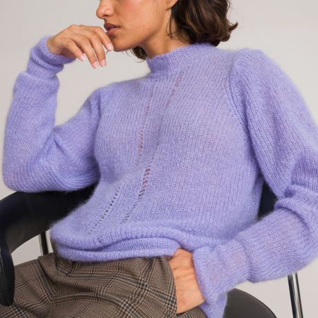 Пуловер LaRedoute Пуловер С воротником-стойкой S фиолетовый