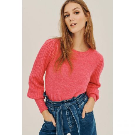 Пуловер LaRedoute Пуловер С круглым вырезом из тонкого трикотажа XS розовый