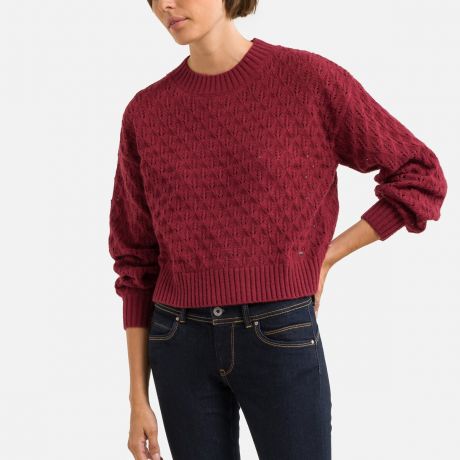 Пуловер LaRedoute Пуловер Из ажурного трикотажа S красный